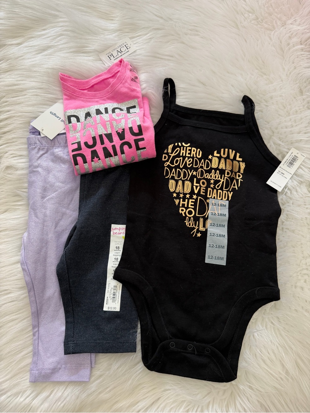Four! 12-18months pants, tshirt & bodysuit!